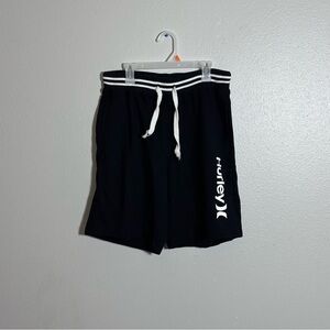 Hurley Men Classic Black Sweat Shorts Drawstring size M